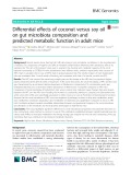 Differential effects of coconut versus soy oil on gut microbiota composition and predicted metabolic function in adult mice
