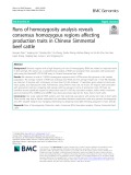 Runs of homozygosity analysis reveals consensus homozygous regions affecting production traits in Chinese Simmental beef cattle