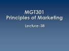 Lecture Principles of Marketing: Lesson 38