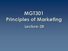 Lecture Principles of Marketing: Lesson 28