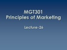 Lecture Principles of Marketing: Lesson 26