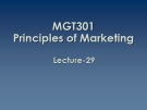 Lecture Principles of Marketing: Lesson 29
