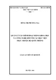 Luận án Tiến sĩ Kinh tế: Quản lý tài chính hoạt động khoa học và công nghệ đối với các học viện trực thuộc Bộ Quốc phòng