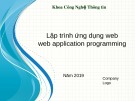 Bài giảng Lập trình ứng dụng web