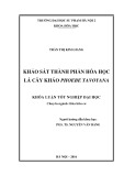 Khóa luận tốt nghiệp: Khảo sát thành phần hóa học lá cây Kháo Phoebe Tavoyana