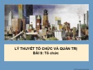 Bài giảng Lý thuyết tổ chức và quản trị - Bài 9:  Tổ chức