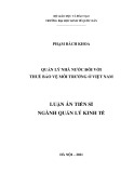 Luận án Tiến sĩ Quản lý kinh tế: Quản lý nhà nước đối với thuế bảo vệ môi trường ở Việt Nam