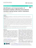 Identification and characterization of functional modules reflecting transcriptome transition during human neuron maturation