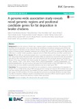 A genome-wide association study reveals novel genomic regions and positional candidate genes for fat deposition in broiler chickens
