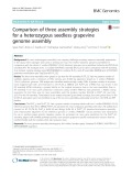 Comparison of three assembly strategies for a heterozygous seedless grapevine genome assembly