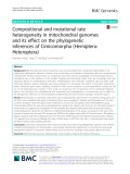 Compositional and mutational rate heterogeneity in mitochondrial genomes and its effect on the phylogenetic inferences of Cimicomorpha (Hemiptera: Heteroptera)