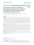 Transcriptome profiles in peripheral white blood cells at the time of artificial insemination discriminate beef heifers with different fertility potential