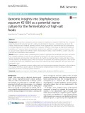 Genomic insights into Staphylococcus equorum KS1039 as a potential starter culture for the fermentation of high-salt foods