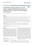 Comparative genome analysis of 52 fish species suggests differential associations of repetitive elements with their living aquatic environments