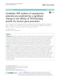 Candidate SNP markers of reproductive potential are predicted by a significant change in the affinity of TATA-binding protein for human gene promoters