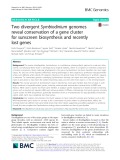 Two divergent Symbiodinium genomes reveal conservation of a gene cluster for sunscreen biosynthesis and recently lost genes