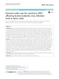 Genome-wide scan for commons SNPs affecting bovine leukemia virus infection level in dairy cattle
