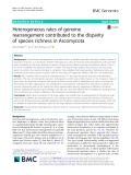 Heterogeneous rates of genome rearrangement contributed to the disparity of species richness in Ascomycota