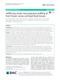 MRNA-seq whole transcriptome profiling of fresh frozen versus archived fixed tissues