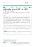 Efficiency of different strategies to mitigate ascertainment bias when using SNP panels in diversity studies
