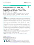 Whole genome analysis reveals the diversity and evolutionary relationships between necrotic enteritis-causing strains of Clostridium perfringens