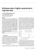 Brittleness index of lightly cemented soil in ring shear tests