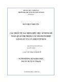 Luận văn Thạc sĩ Kinh tế: Các nhân tố tác động đến việc áp dụng kế toán quản trị trong các doanh nghiệp sản xuất vừa và nhỏ ở TP.HCM