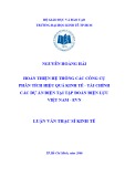 Luận văn Thạc sĩ Kinh tế: Hoàn thiện hệ thống các công cụ phân tích hiệu quả kinh tế - Tài chính các dự án điện tại tập đoàn Điện lực Việt Bam - EVN