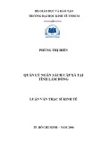 Luận văn Thạc sĩ Kinh tế: Quản lý ngân sách cấp xã tại tỉnh Lâm Đồng