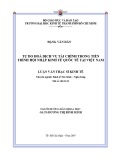 Luận văn Thạc sĩ Kinh tế: Tự do hoá dịch vụ tài chính trong tiến trình hội nhập kinh tế quốc tế tại Việt Nam