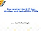 Bài giảng Thực trạng thanh toán BHYT thuốc điều trị cao huyết áp năm 2018 tại TP. HCM - BS. CKI. Lưu Thị Thanh Huyền