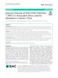 Genomic diversity of Areca Palm Velarivirus 1 (APV1) in Areca palm (Areca catechu) plantations in Hainan, China