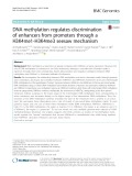DNA methylation regulates discrimination of enhancers from promoters through a H3K4me1-H3K4me3 seesaw mechanism