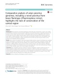 Comparative analysis of avian poxvirus genomes, including a novel poxvirus from lesser flamingos (Phoenicopterus minor), highlights the lack of conservation of the central region