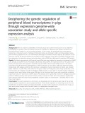 Deciphering the genetic regulation of peripheral blood transcriptome in pigs through expression genome-wide association study and allele-specific expression analysis