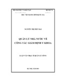 Luận văn Thạc sĩ Quản lý công: Quản lý nhà nước về công tác giám định Y khoa