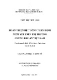 Tóm tắt luận văn Thạc sĩ Kinh tế: Hoàn thiện hệ thống thẩm định niêm yết trên thị trường chứng khoán Việt Nam