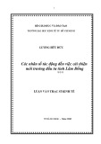 Luận văn Thạc sĩ Kinh tế: Các nhân tố tác động đến việc cải thiện môi trường đầu tư tỉnh Lâm Đồng