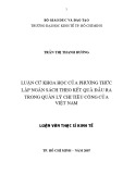 Tóm tắt luận văn Thạc sĩ Kinh tế: Luận cứ khoa học của phương thức lập ngân sách theo kết quả đầu ra trong quản lý chi tiêu công của Việt Nam