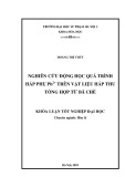 Khóa luận tốt nghiệp đại học: Nghiên cứu động học quá trình hấp phụ Pb2+ trên vật liệu hấp thu tổng hợp từ bã chè