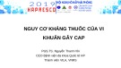 Bài giảng Nguy cơ kháng thuốc của vi khuẩn gây CAP - PGS. TS. Nguyễn Thanh Hồi