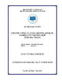 Luận văn Thạc sĩ Kinh tế: Chi tiêu công và tăng trưởng kinh tế, nghiên cứu trường hợp tỉnh Sóc Trăng