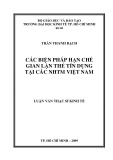 Luận văn Thạc sĩ Kinh tế: Các biện pháp hạn chế gian lận thẻ tín dụng tại các NHTM Việt Nam