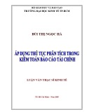 Luận văn Thạc sĩ Kinh tế: Áp dụng thủ tục phân tích trong kiểm toán báo cáo tài chính