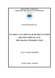 Luận văn Thạc sĩ Kinh tế: Tác động của chính sách hỗ trợ tài chính đến phát triển du lịch trên địa bàn tỉnh Đồng Tháp