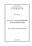 Luận án Tiến sĩ Quản trị kinh doanh: Năng lực cạnh tranh điểm đến du lịch tỉnh Hòa Bình