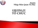 Bài giảng Nhập môn quản trị học: Chương 4 - ThS. Phan Thị Thanh Hiền