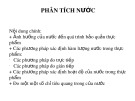 Bài giảng Phân tích thực phẩm - Chương 4: Phân tích nước