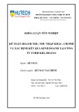 Khóa luận tốt nghiệp: Kế toán doanh thu, thu nhập khác, chi phí và xác định kết quả kinh doanh tại Công ty TNHH Khả Hoàng