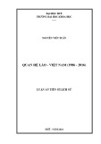 Luận án Tiến sĩ Lịch sử: Quan hệ Lào - Việt Nam (1986 - 2016)